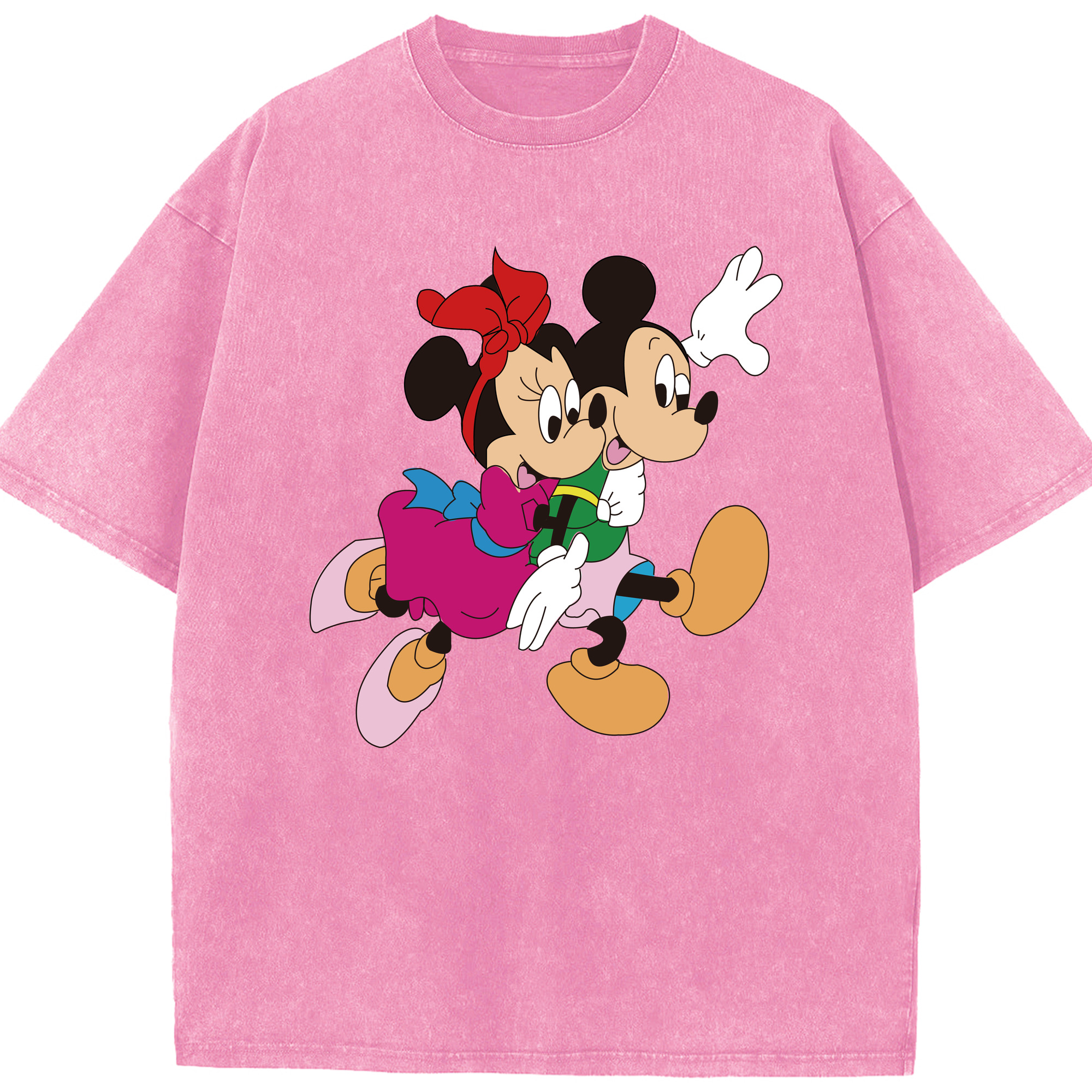 （画像用） ミッキーマウス Mickey Mouse 綿100% ヴィンテージ風 半袖Tシャツ（フロントプリント）